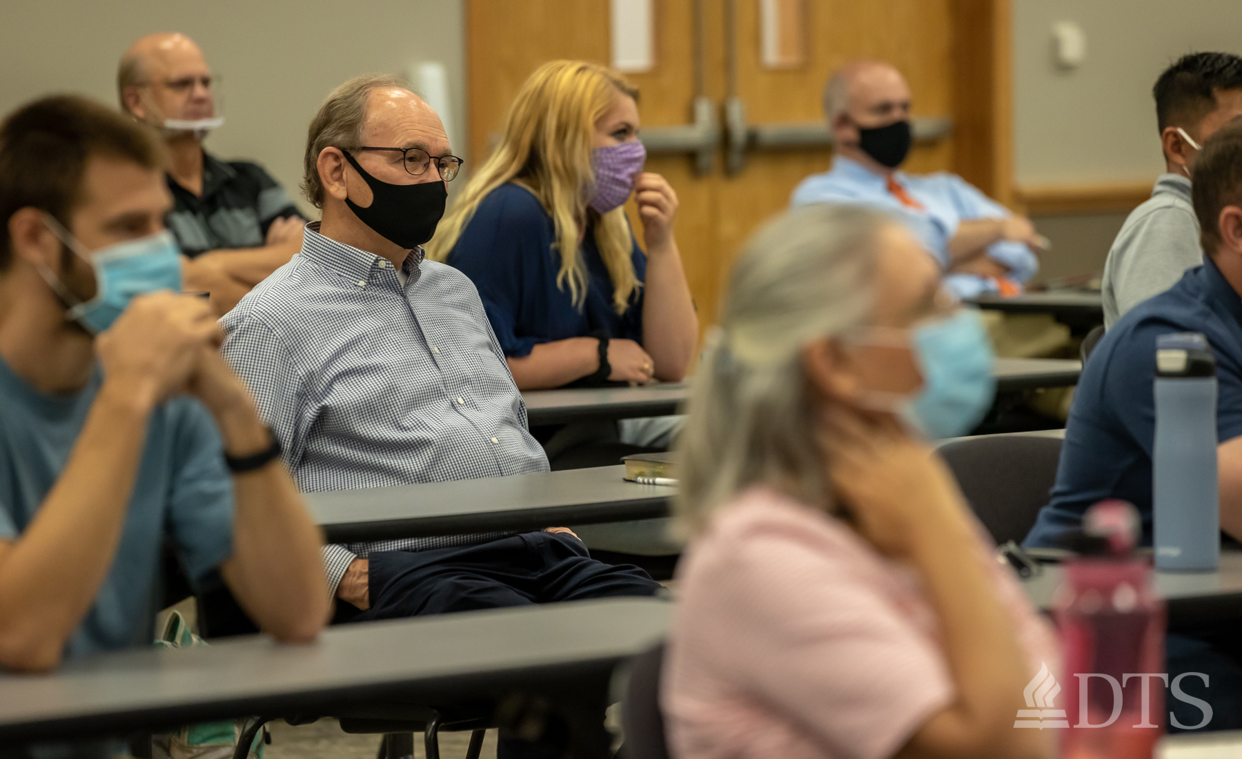 chapel service with masks